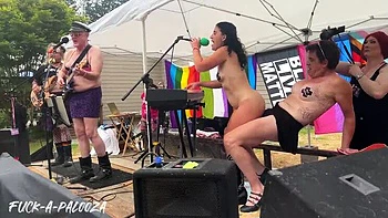 Lesbian Outdoor Orgy on Stage - Fuck-A-Palooza Festival Squirting Show