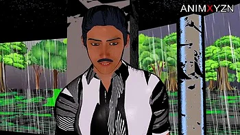 Neha Bhabhi Hot Desi Aunty Gets Drenched in Rain - Hindi Sex Scene with Stepmom