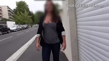 brunette teen with big tits gets finger in ass