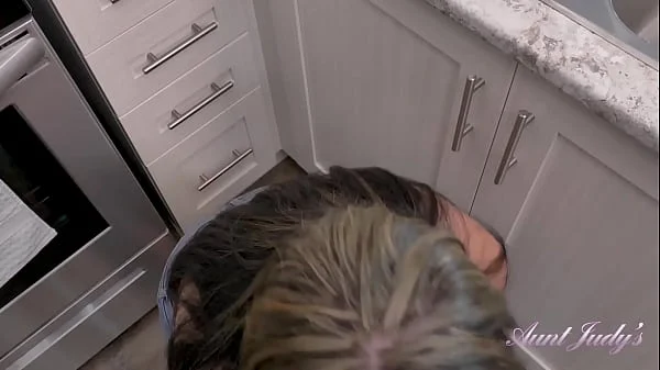 AuntJudys - 43yo Big-Booty MILF Brandii Banks Sucks Your Cock in the Kitchen