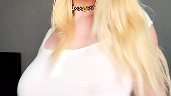 Amateur blond girl with big boobs getting fucked