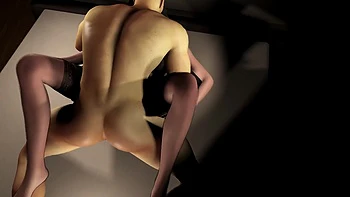 3D Sexy Beauty Got Fucked so Hard by Two Black Dick