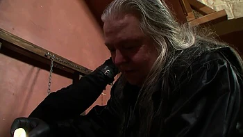 Old and young humiliating pussy whipping anal penetrated in hanging