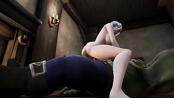 Cute Blonde Chick Rides Orc - Warcraft Parody