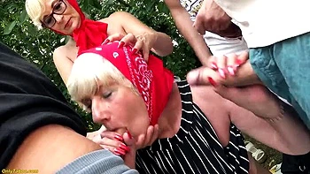 Mature Anal Orgy Outdoor - Rough Gangbang with Big Cock