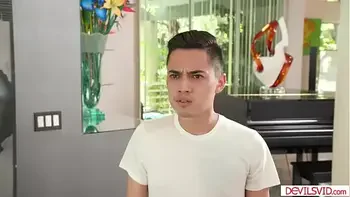 DevilsVid.com - A stepson licks then anals busty stepmom