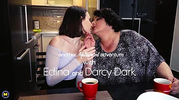 Skinny Teen Licks Her Big-Ass Stepmom’s Pussy