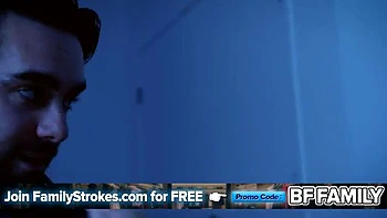 Curvy Stepmom Fucks Horny Stepson Raw in Husband's Bed - Britney Amber, Logan Pierce