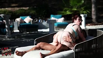 Busty Bexx Poolside Slut Takes All Holes - Big Ass BBW Anal & Throat Fuck