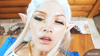 Loira fodida anal e boquete na posição doggy