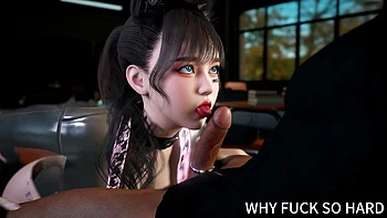 Zorra asiática 3D con tetas enormes follada fuerte