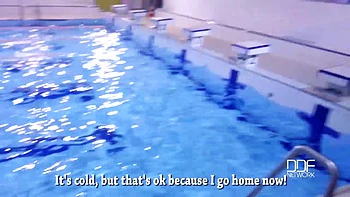 Blonde with natural tits nails her first POV blowjob