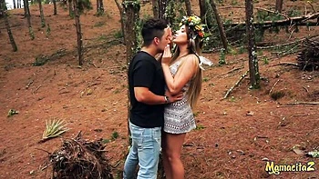 Spicy outdoor fuck in the cowgirl pose with a curvy Sara Blonde