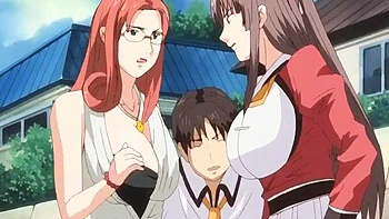 Chica hentai asiática mostrando escote