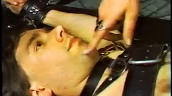 Vintage femdom handjob with bondage tease