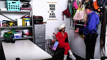 Couple fucks in office with Jessie Pony