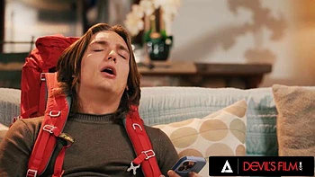 Horny busty stepmom catches stepson jerking off, fucks him