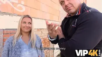 VIP4K. Man tempts big-tittied woman into fooling around by boyfriend