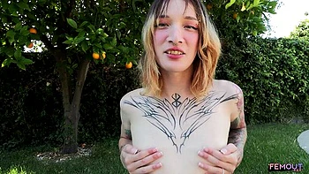 Stormy’s solo with pierced nipples and tight buns