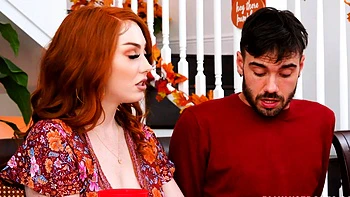 Redhead MILF Threesome Blowjob Family Fuck