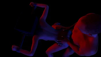 Cartoon BDSM stehender Fick mit Kopfkäfig