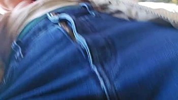 Nerdy Petite Faery Peeing Outdoors on Public Toilet