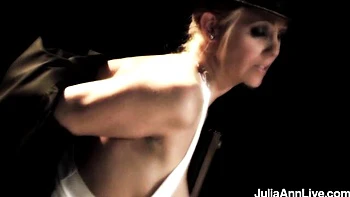 Julia Ann's big-tit blonde MILF fucks in cowgirl suit