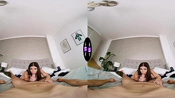 Hung bald guy fucks stunning Hungarian brunette Brill Angel