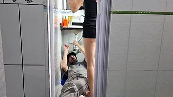 Young Brazilian Girl Sucks and Fucks Older Plumber Stranger