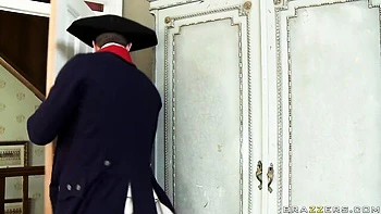 La milf flaca Lela es follada a cuatro y hace una mamada