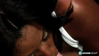 Saggy-titted ebony Candace Von loves interracial fucking