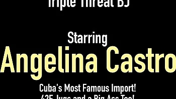 Анджелина Кастро с толстыми кубинскими сиськами в межрассовом порно