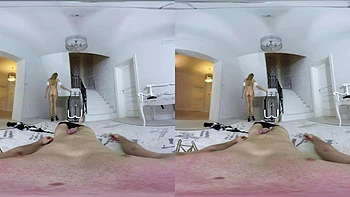 Babe VR suce et chevauche en cowgirl POV