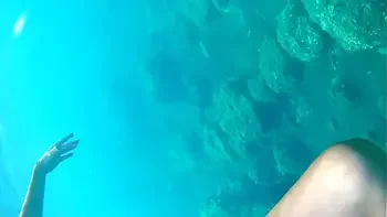 swimming without panties is so good while others are watching.Mala dvojka