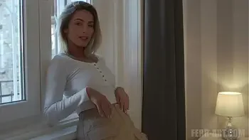 Caramell, natural hairy pussy blonde babe with real tits beauty shoot