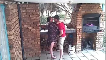 Spy camera : couple caught fucking on the porch of the nature reserve