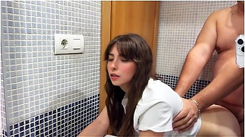 Stepfather Fills My Hairy Pussy With Creampie in Bathroom