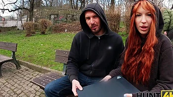 Couple fucks hard with girl wearing socks