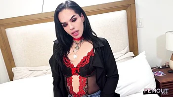 Brunette babe solo with dildo and anal toys