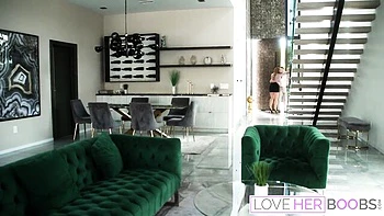 Skylar and Vince Ride Cowgirl with Busty Blowjobs