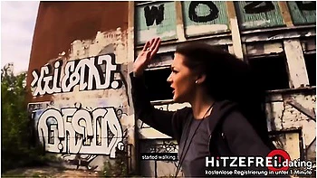 Naughty Outdoor Sex On Abandoned Place With Hot Brunette Babe