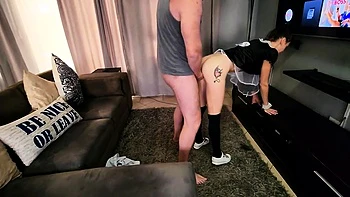 Cuckquean Catches Cheating Husband FFM Threesome with Maid!