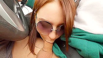 Hot Blowjob In The Car And Cheeky Pegging In A Public Place